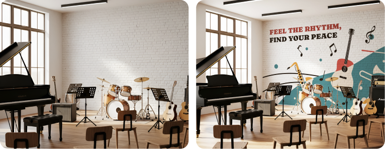 Music School Brick Feature Wall
